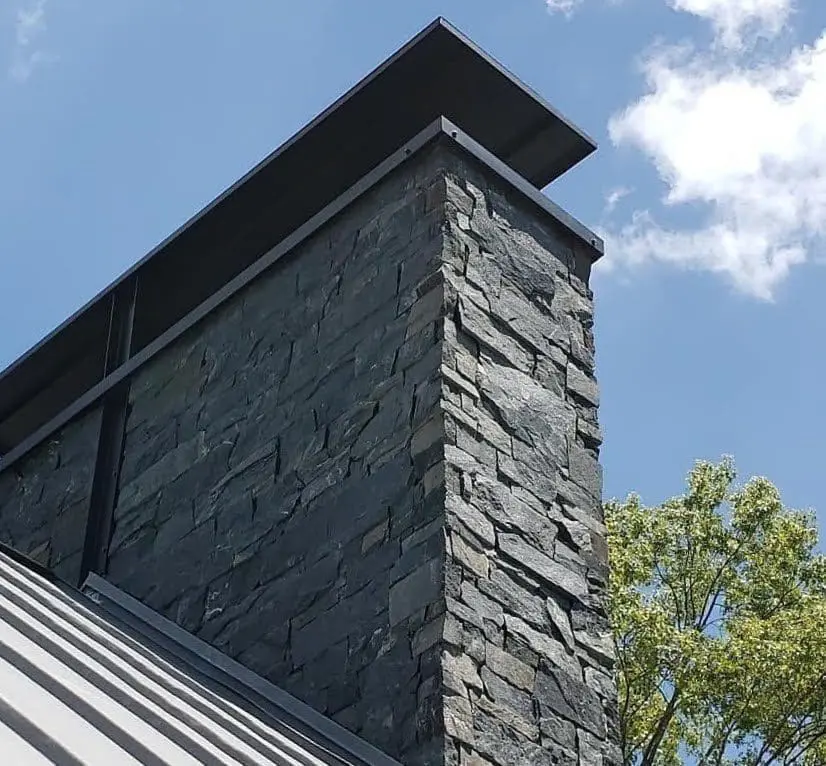 Midford Natural Thin Stone Veneer Chimney Exterior