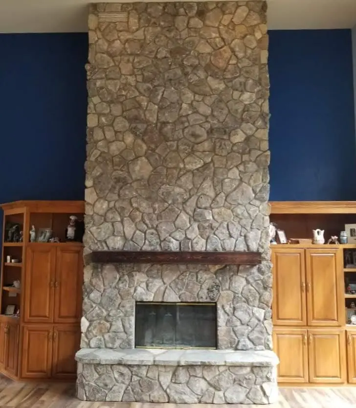 Moss Rock Natural Thin Stone Veneer Fireplace Siding