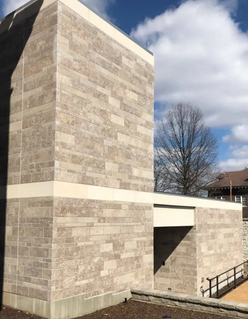 Custom Sawn Face Dimensional Natural Stone Veneer Commercial Exterior