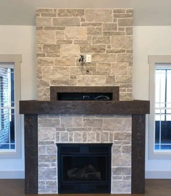 Tenbury Natural Stone Veneer Interior Gas Fireplace