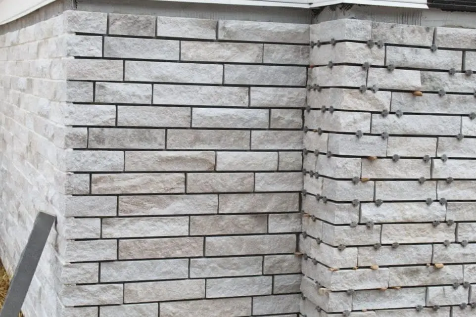 Whittier Natural Stone Veneer Awaiting Mortar