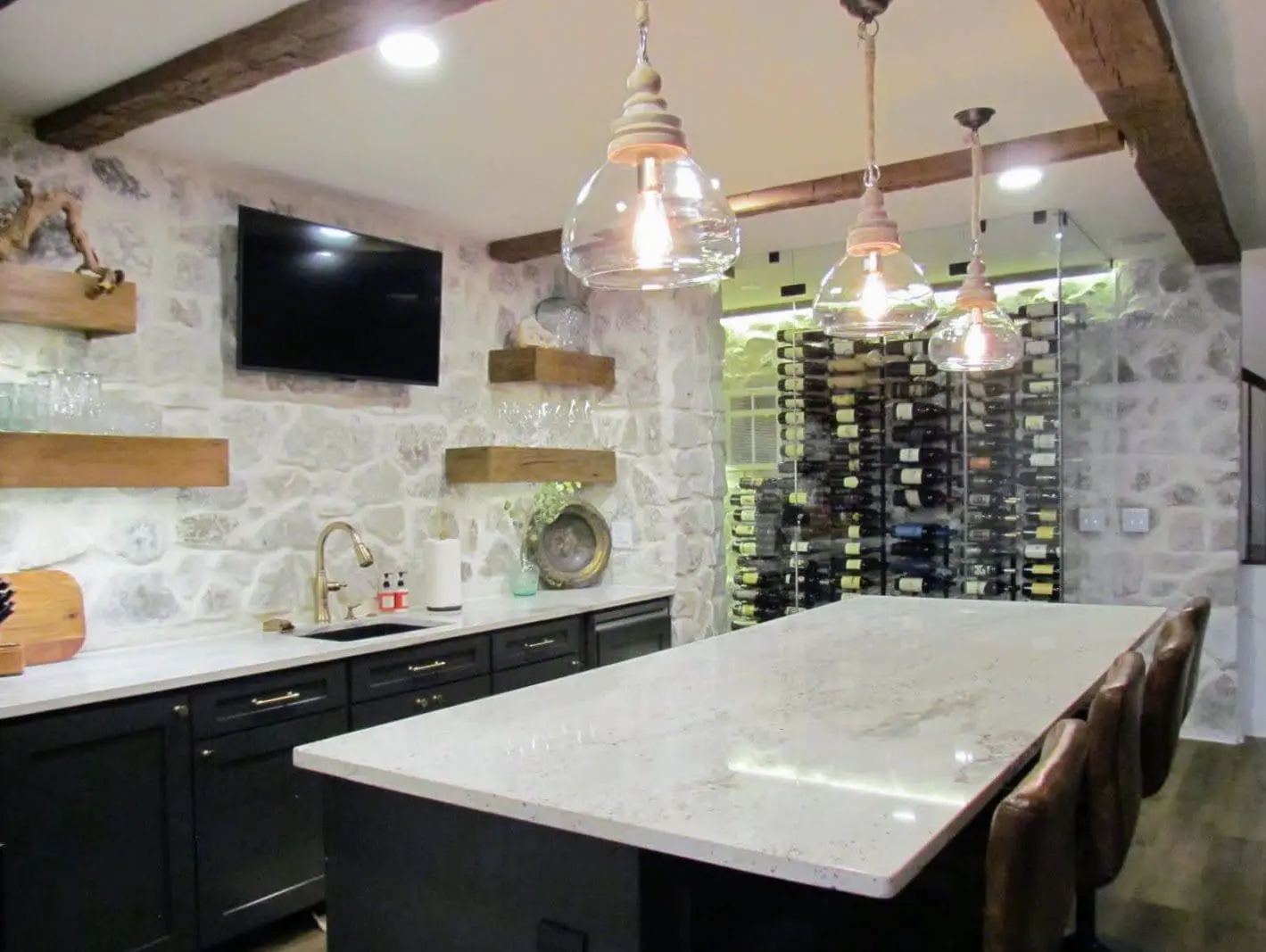 Pioneer Natural Thin Stone Veneer Kitchen