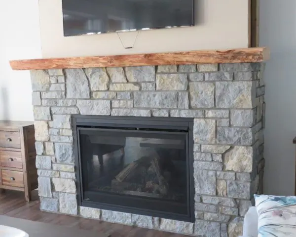 Baltic Hills Natural Stone Veneer Custom Dimensional Cut Fireplace Installation