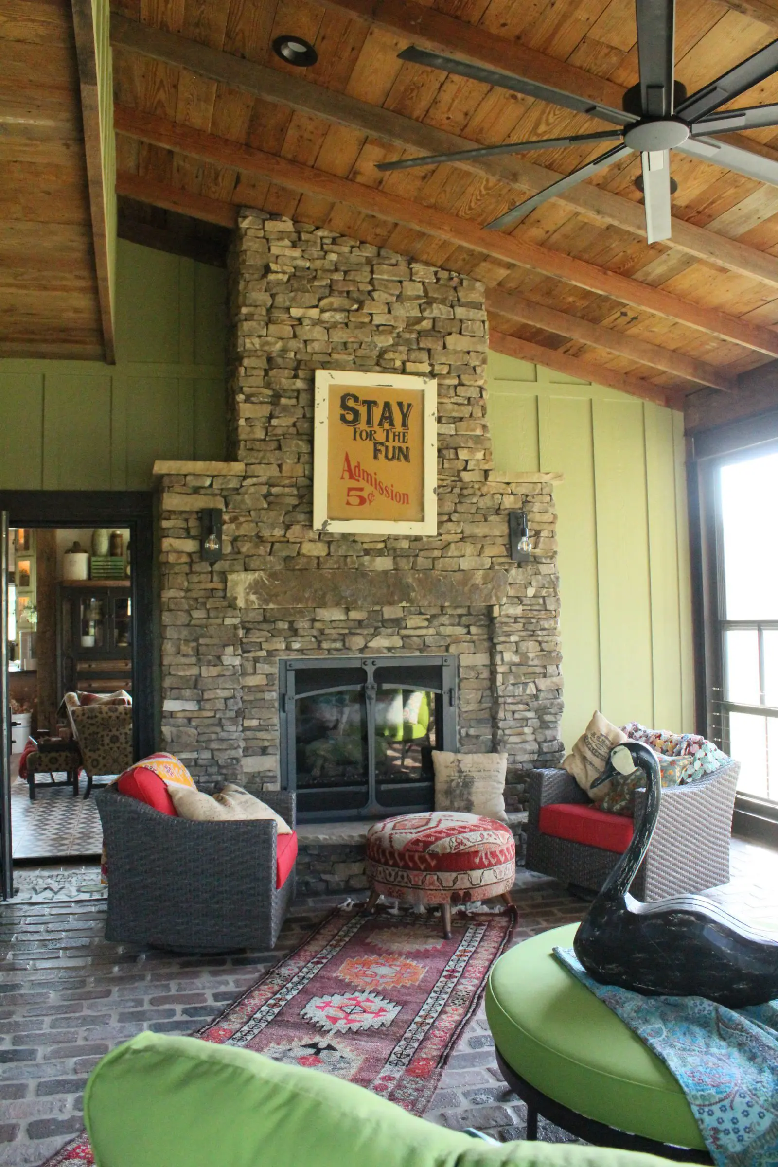 Feldberg Real Ledgestone Thin Veneer Sunroom Fireplace