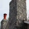 Camden and Narragansett Blend Natural Thin Stone Veneer Chimney