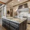 Charcoal Bluff Ashlar Style Real Thin STone Veneer Kitchen with Overgrout and White Mortar