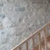 Nottingham Custom Real Stone Veneer Stairwell Flush Joint Tan Mortar