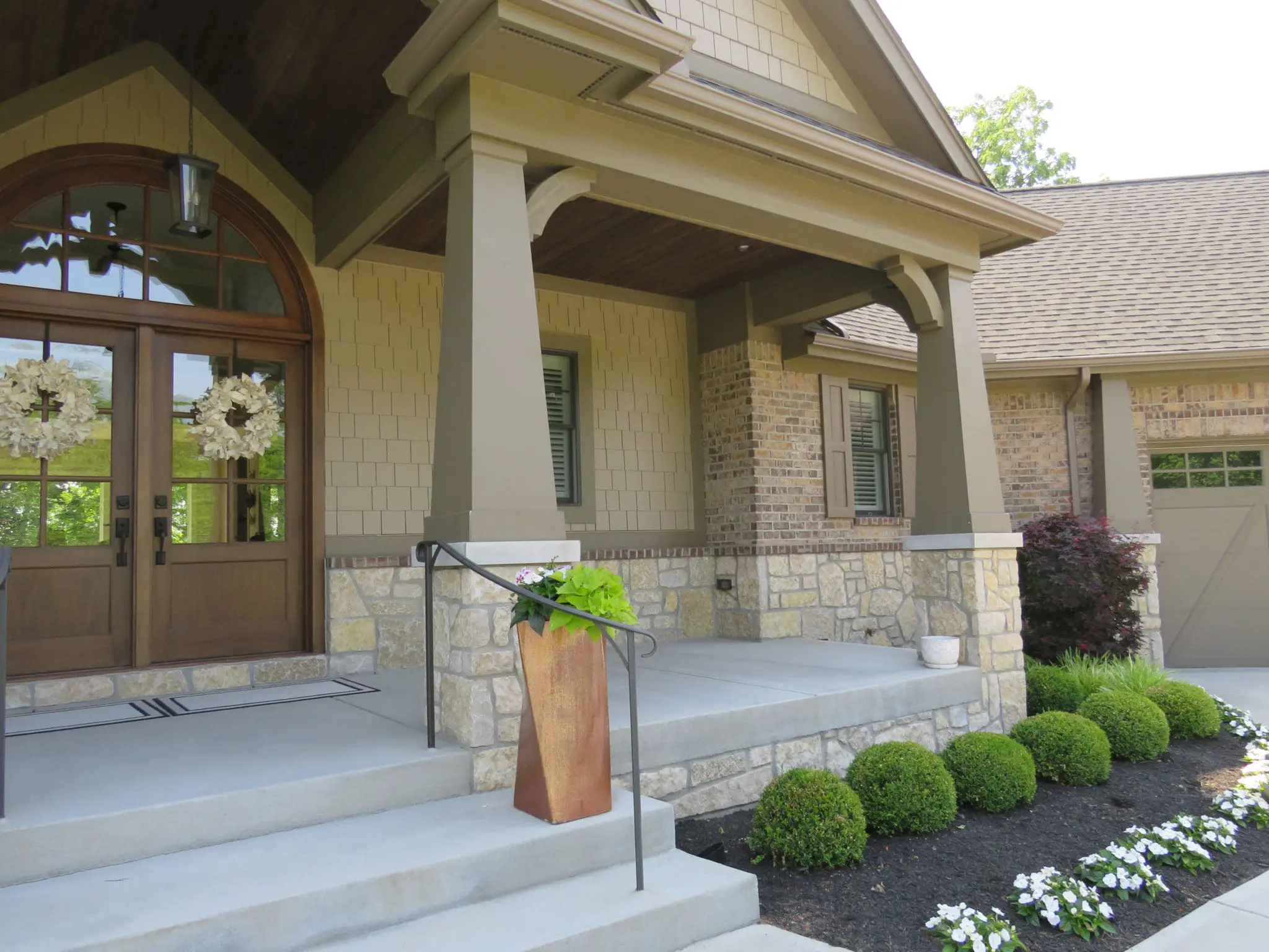 Chateau Natural Limestone Thin Veneer Front Porch