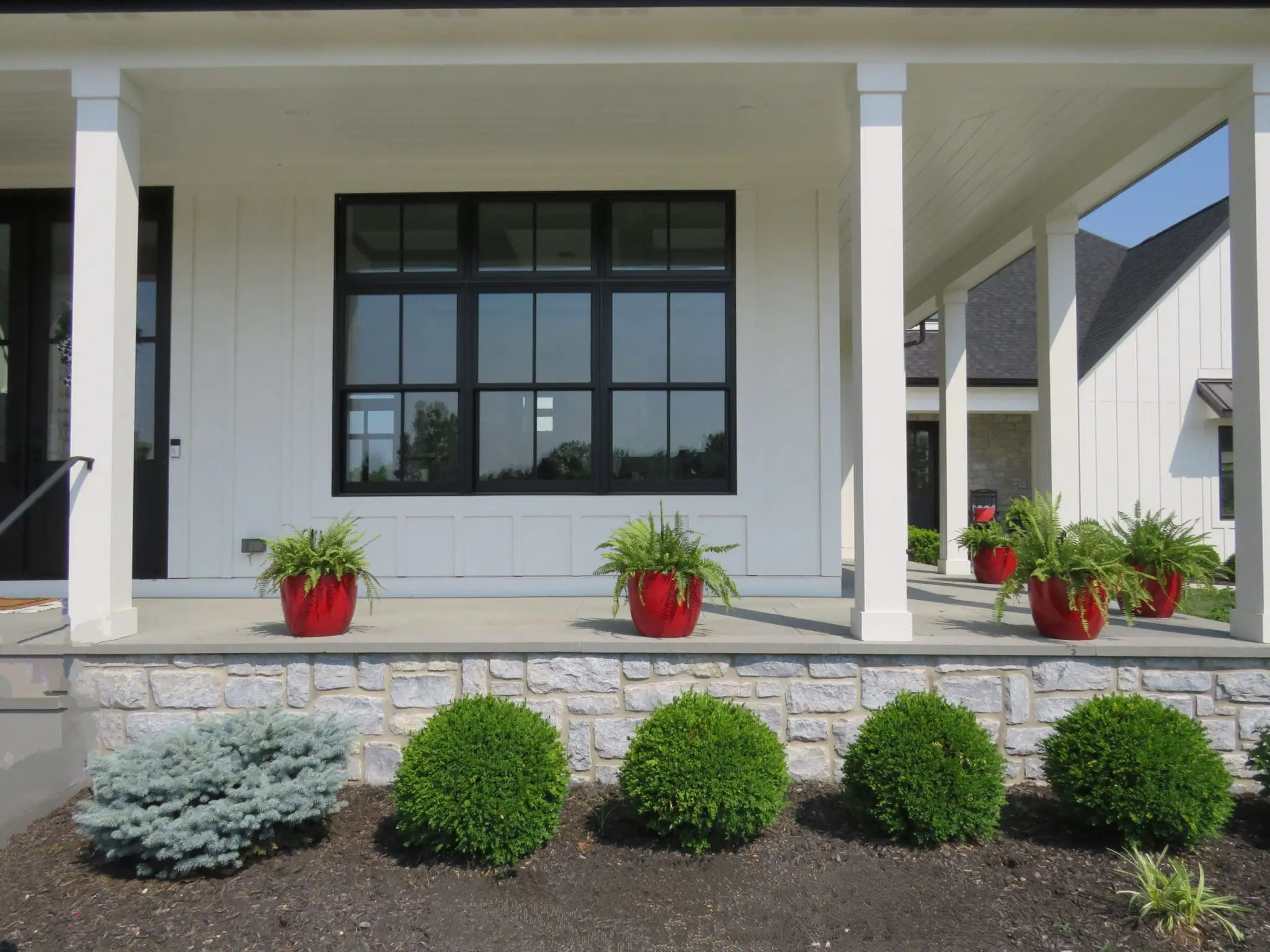 Nottingham Custom Linear Natural Thin Stone Veneer Porch Wainscoting