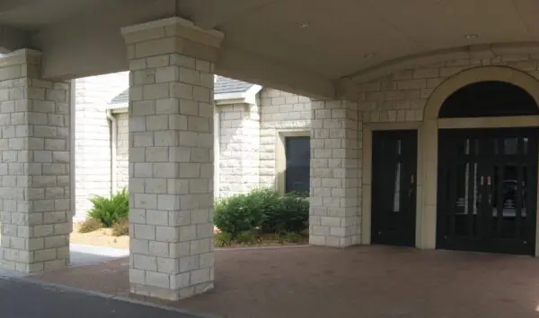 Athens Natural Stone Veneer Commercial Exterior with Only 7.75 Inch Pieces