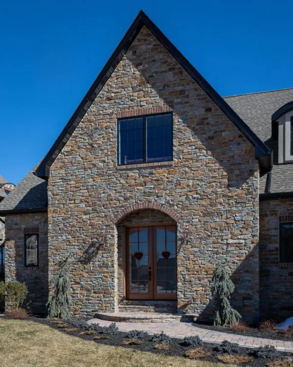 Helmsdale Natural Thin Stone Veneer Front Entrance