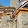 Larchmont Natural Thin Stone Veneer Chimney Installation