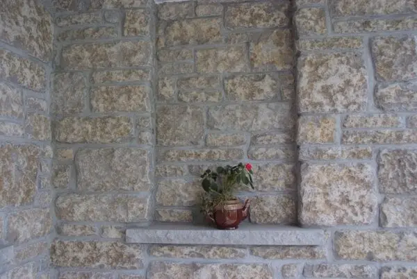 Salerno Real Thin Stone Veneer Covered Patio