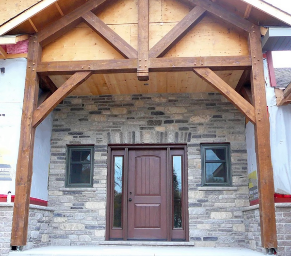 Seward Natural Thin Stone Veneer Entrance Installation