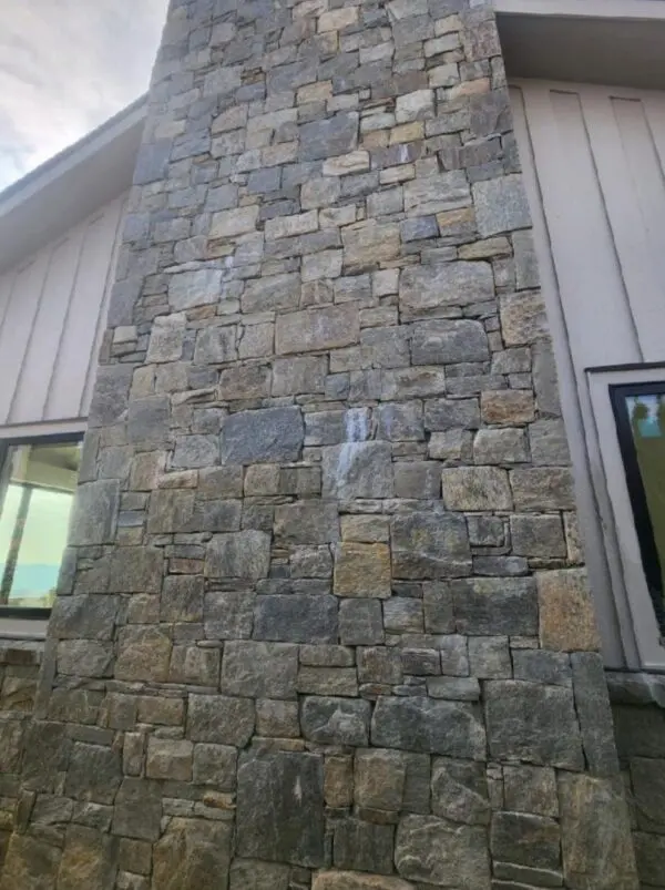 Brule Real Thin Stone Veneer Drystack Chimney