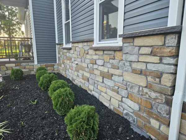 Cascade and Cabernet Natural Thin Stone Veneer Custom Blend Exterior