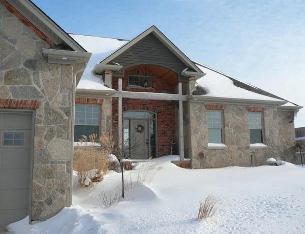 Scarsdale Real Thin Stone Veneer Front Entrance