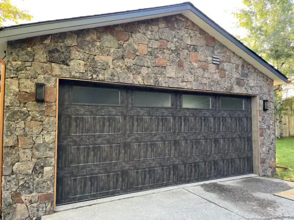 Moss Rock Real Thin Stone Veneer Garage