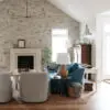 Cana Island and Door County Fieldstone Natural Thin Veneer with Overgrout Interior Wall