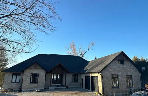 Chateau Real Stone Veneer Lake House Front Entrance Install