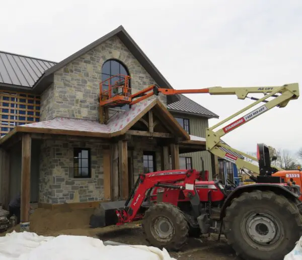 Larchmont and Castle Ridge Natural Stone Veneer Front Entrance Installation