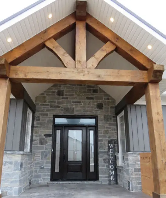 Logan Natural Thin Stone Veneer Front Entrance