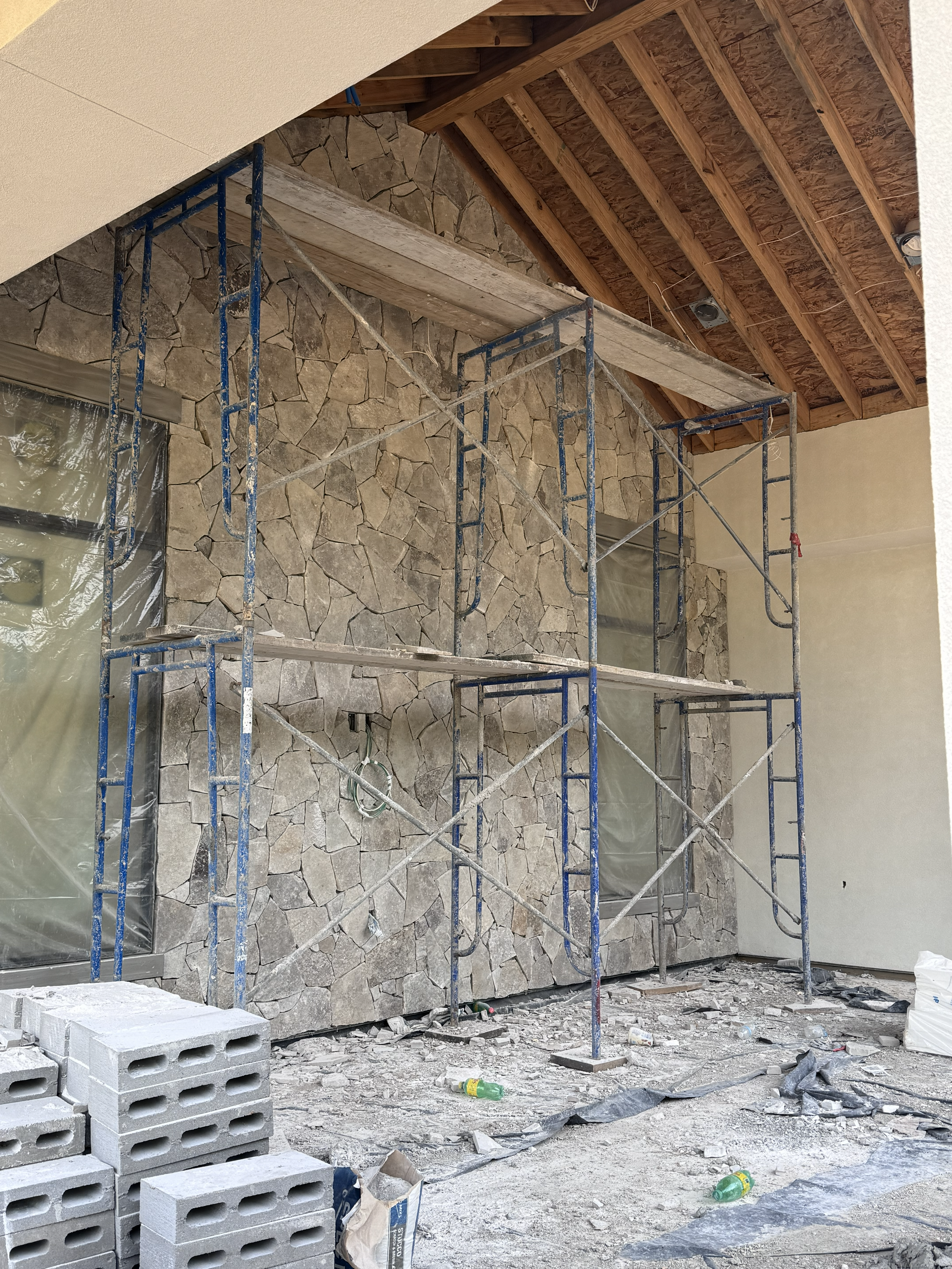 Lewes Real Thin Stone Veneer Installation in Progress