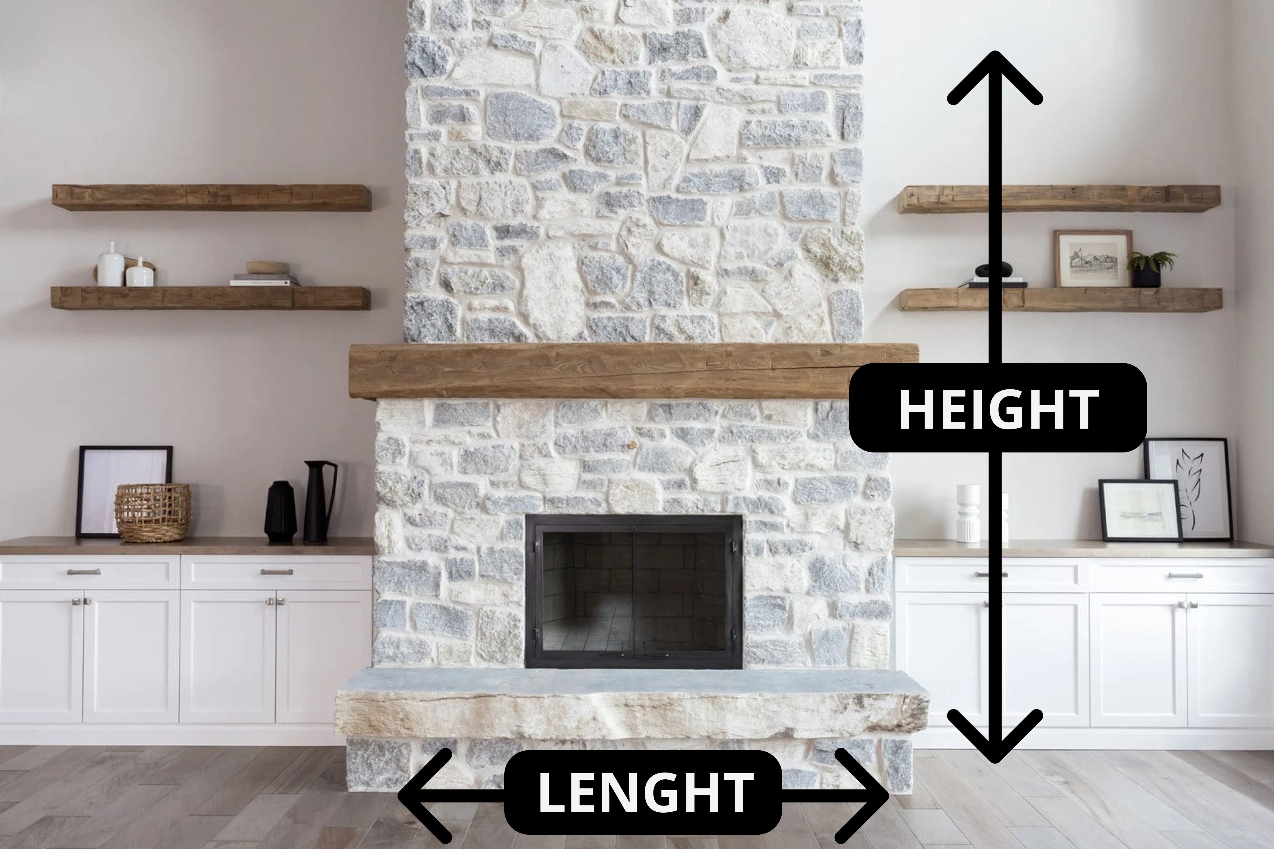 Measuring wall surface area for stone veneer calculation