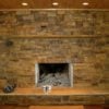 Brentwood Natural Stone Veneer Fireplace with High Gloss Sealer