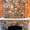 Granite Fieldstone Cobble Fireplace