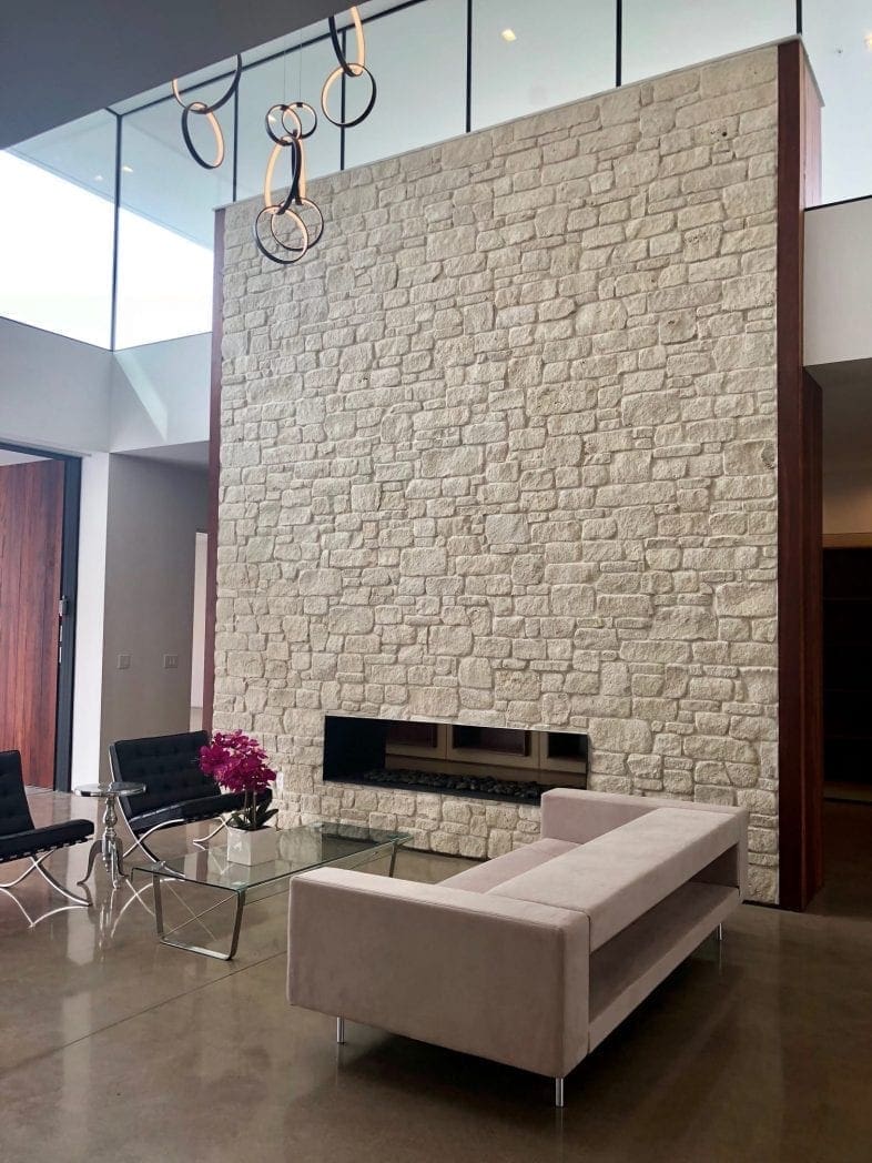 La Spezia Natural Stone Veneer Indoor Fireplace