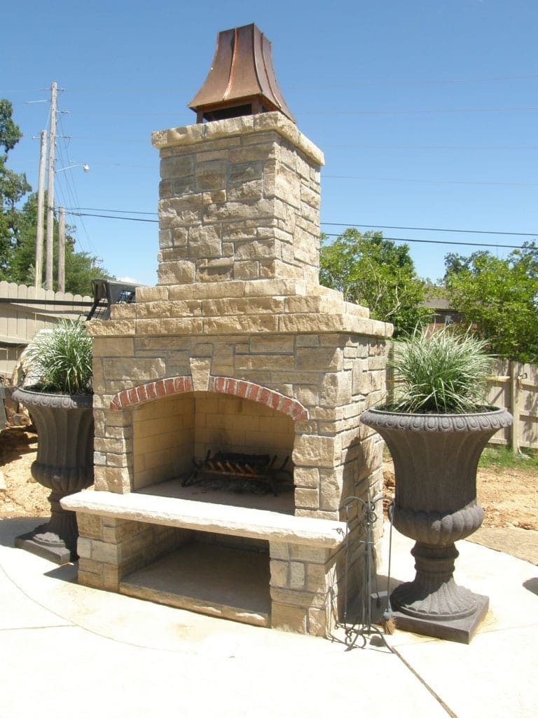 Stonegate Natural Stone Veneer Outdoor Living Fireplace