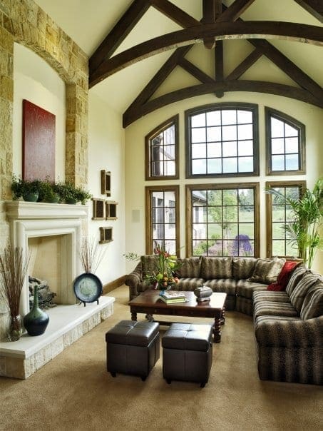 Belvedere Natural Thin Stone Veneer Interior Fireplace