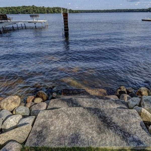 Natural Stone Steps into the Lake