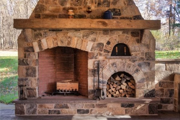 London Natural Stone Veneer Fireplace