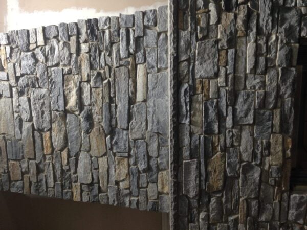 Mosholu Natural Stone Veneer Fireplace Close-Up