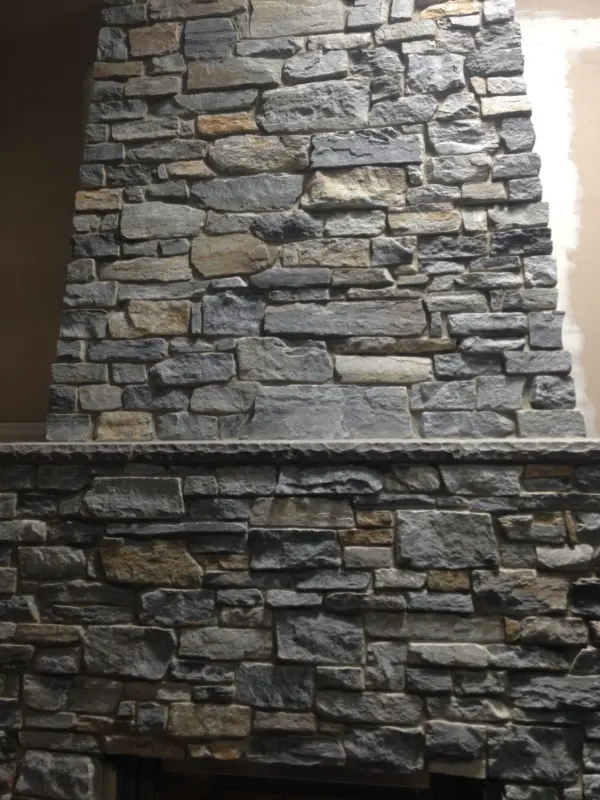 Mosholu Natural Stone Veneer Fireplace Close-Up