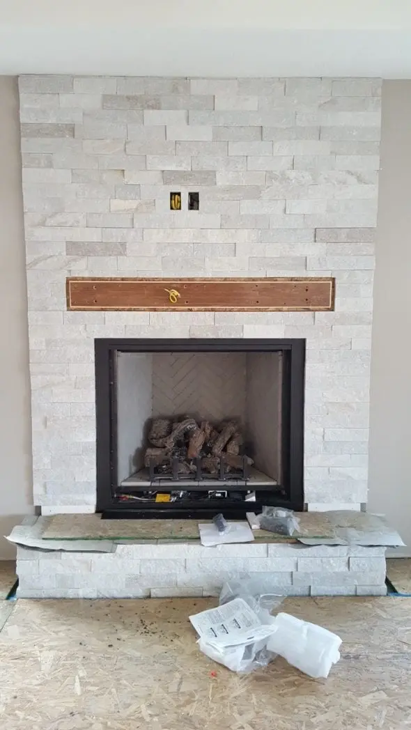 Whittier Real Stone Veneer Fireplace