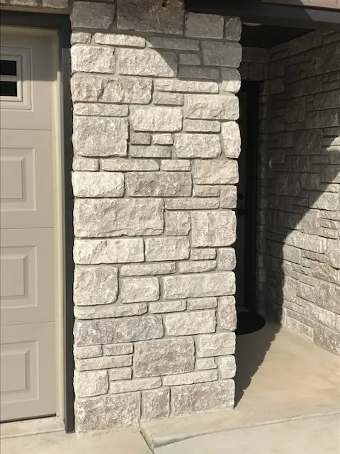 Dimensional Stone Veneer Installed on a Residential Exterior