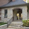 Side Patio Entrance with Charcoal Bluff Limestone Veneer