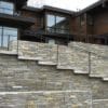 Smokey Gold Ledgestone Patio Accent Wall and Staircase