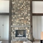 Custom Moss Rock Thin Stone Veneer Blend Fireplace