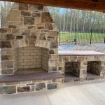 London Natural Thin Stone Veneer Exterior Fireplace