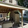 Covered Patio with Stonegate Natural Stone Veneer Fireplace