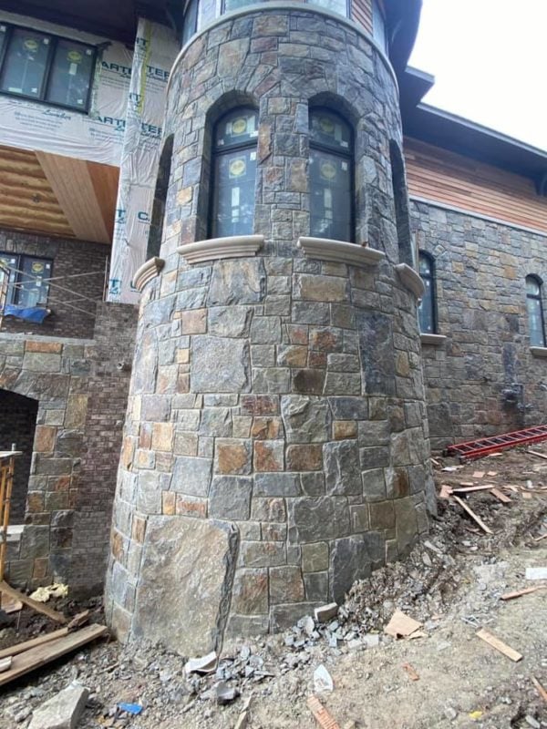 Custom Castle Rock McGregor Natural Stone Veneer Turret