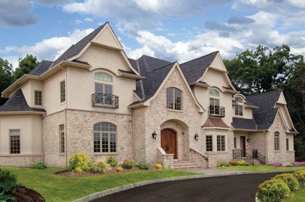 Luxury Home Exterior with Edison Real Stone Veneer