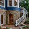 Beach Home Turret and Stairwell with Glendale Real Stone Veneer