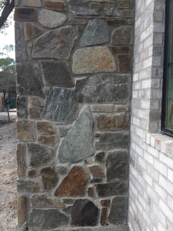 Lille Real Stone Veneer Exterior Wall Close-Up