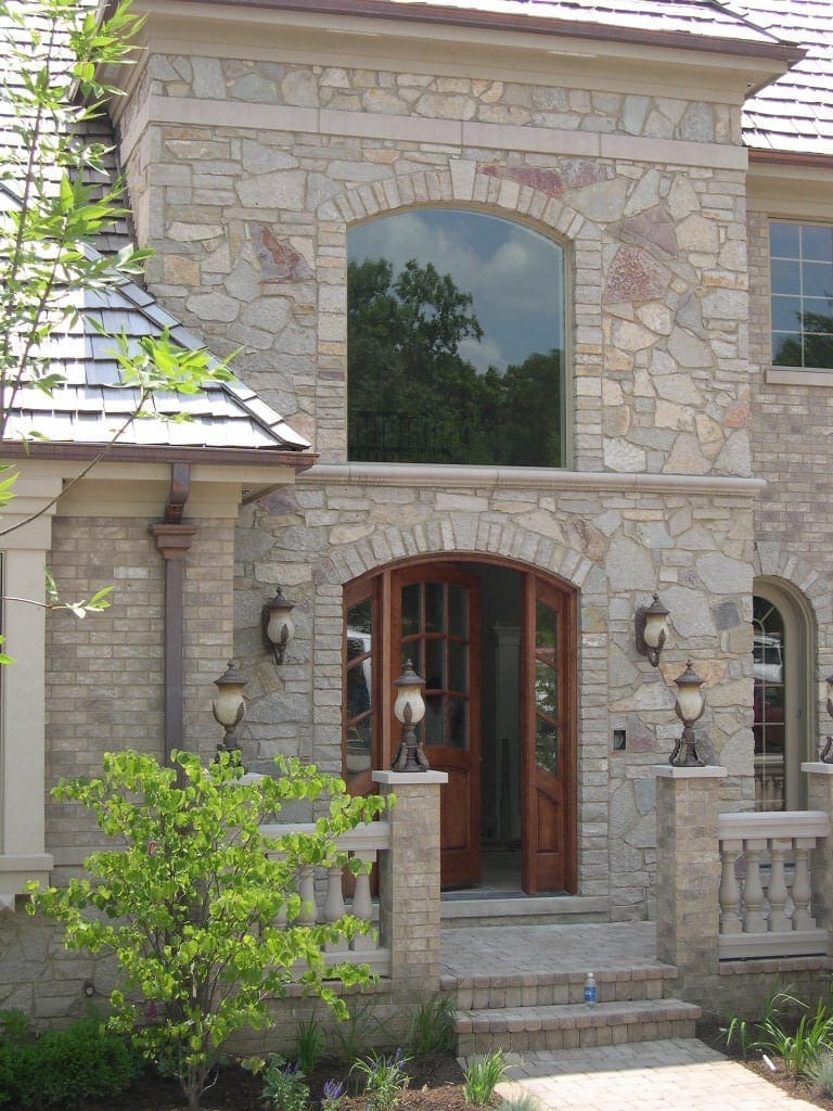 Maricopa Mosaic Natural Thin Stone Veneer Entrance