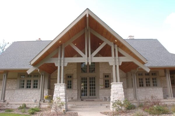 Front Entrance with Montreux Natural Thin Stone Veneer